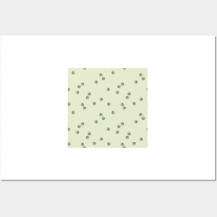 Scattered Dots Minimalist Geometric Pattern - Garden Green Posters and Art